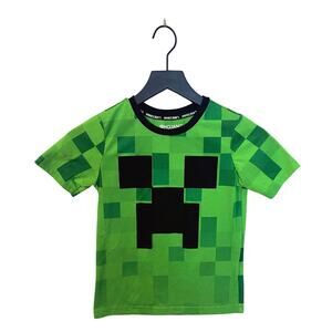 Mojang Minecraft Creeper Graphic T-Shirt Youth S Green